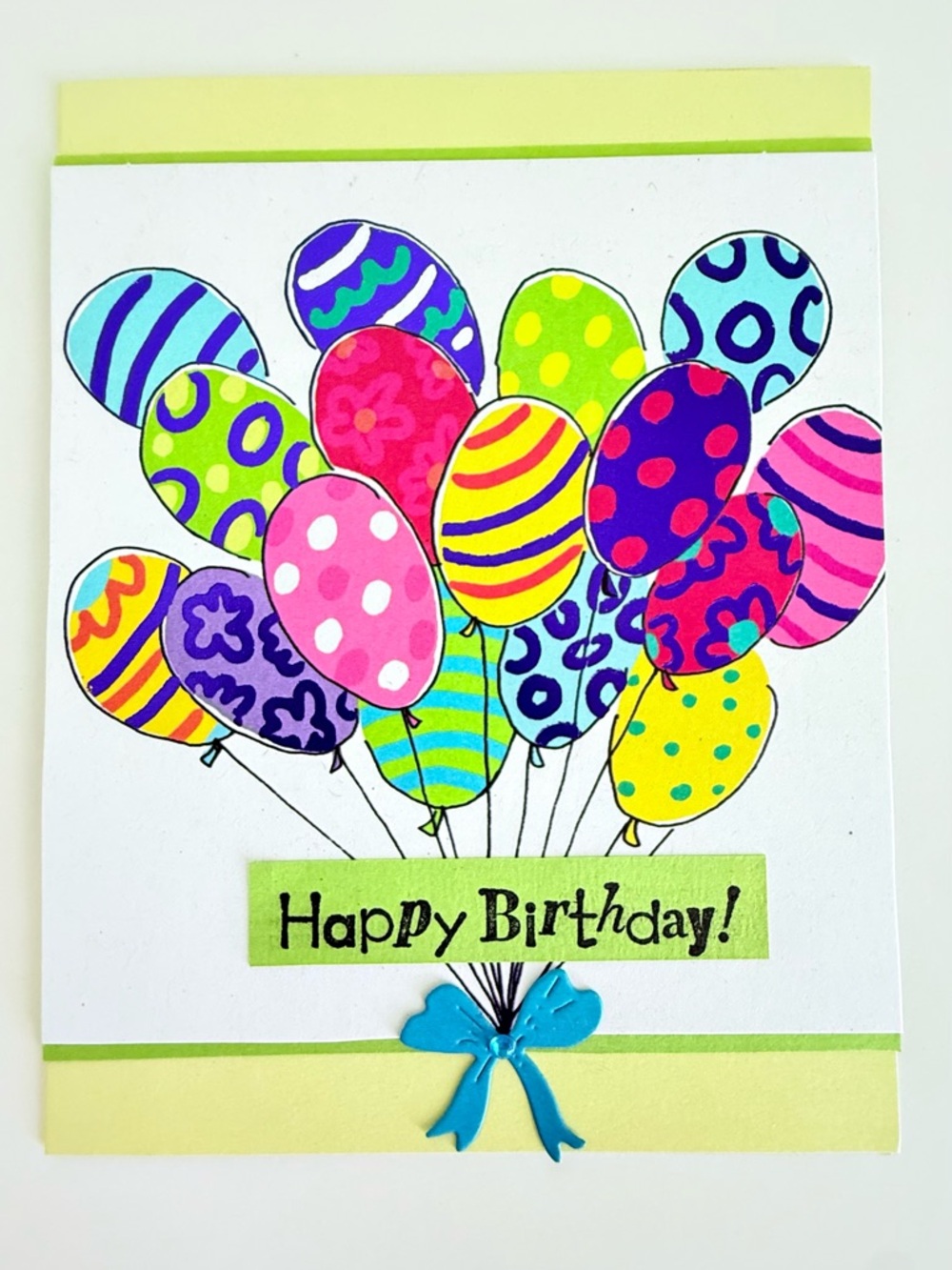Vibrant Multicolor Balloon Birthday Card by
